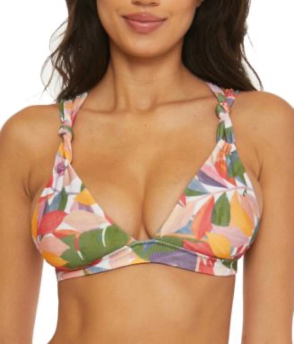 Becca Bora Bora Textured Halter Bikini Swim Top S NWT